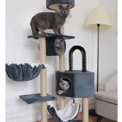 China Sustainable Quality Cat Tree Scratching Post And Modern Wooden Large Luxury Cat Tree Tower for sale