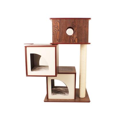 China Wholesale Luxurious Product Cheap Soft Wooden Pet House Cat Tree Cat Furniture from China Viable Factory for sale