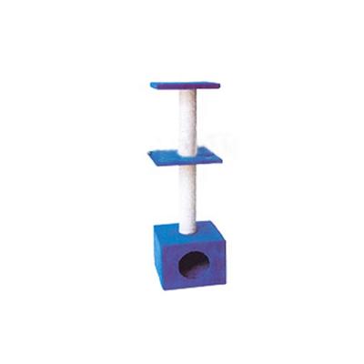 China Sustainable Plastic Plush House Customized Sisal Scratch Tower Small Cat Scratch Tree for sale