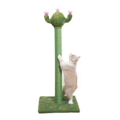 China Viable Cactus Cat Climbing Frame Sisal Rope Cat Scratching Post from Cat Climbing Tree Jumping Platform for sale