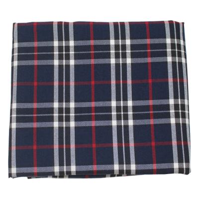 China Dark Blue Checked 100% Polyester Tear-Resistant Fabric School Uniform Custom Made for sale