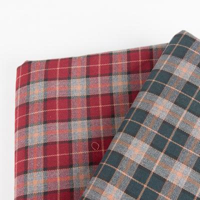 China Breathable Supply TR Yarn Dyed Elastic Frosted Plaid Fabric Striped Plaid Shirt Fabric for sale