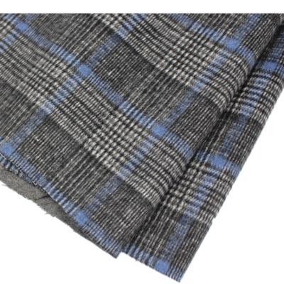 China Stain Resistant Wool 20% Polyester 80% High Quality Oversized Plaid Fabric For Winter Coat Shirt Anorak for sale