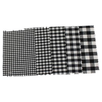 China Double faced plaid polyester cotton weft knitted elastic fabric is used for clothing, shirts, home textiles, pillows and sofas for sale