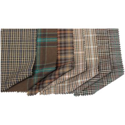 China High Quality 100% Polyester Plaid Stretch Fabric Suit Pants Shrink-Resistant Fabric for sale