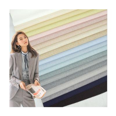 China Wicking spring and fall polyester elastic yarn dyed fabric is used for suits, fashion uniforms, work clothes and pants for sale