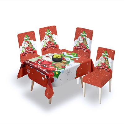 China Elastic Chair Cover Christmas Full Cover Chair Cloth Oil Proof Waterproof Table Cloth for sale