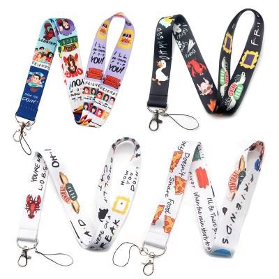 China Promotional Gift Heat Transfer Printed Silk Screen Lanyard Keychain Neck Strap Custom Anime Lanyards Polyester Pink Lanyard Wholesale for sale