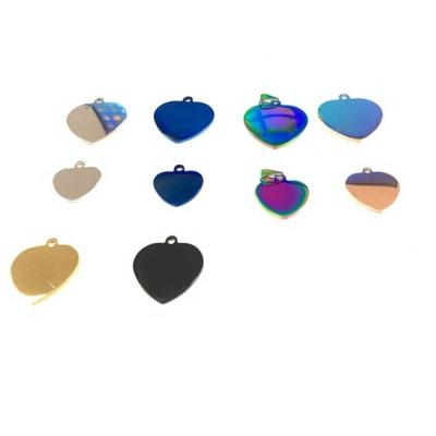 China Europe Christmas Souvenir 2020 Printed Dog Tag Heart Shape Dog Tag Rainbow Plating Tag Dog Pendant for sale