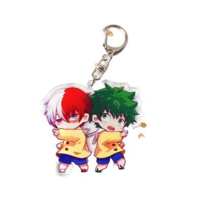 China Cute Cute Anime My Doppelganger Todoroki Shouto Cosplay Key Chain Hero Academia Sided Clear Acrylic Cute Chains Key Fans Gift for sale