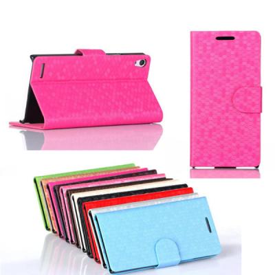 China PU Leather Wallet Huawei Ascend P6 Phone Case with Card Holder , Flip Phone Cover for sale