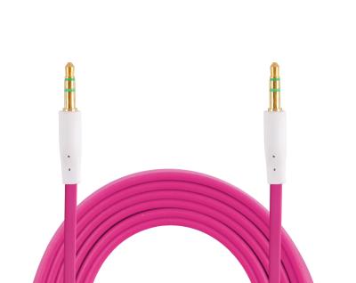 China High Speed Pink Flat Auxiliary Cable 1M , Audio Speaker Cables for sale