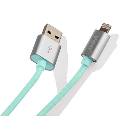 Китай Алюминиевый штырь 1m зарядных кабелей 8 USB 5/5s Iphone молнии оплетки продается