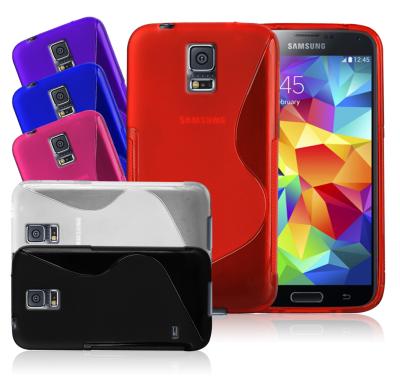 China White Transparent TPU Cell Phone S line Case , Samsung Galaxy S5 Cover for sale