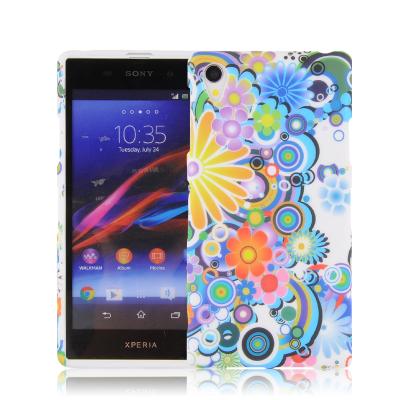 China Light weight Floral Flower Print Soft TPU Cell Phone Case , Back Gel Sony Xperia Z1 Cover for sale