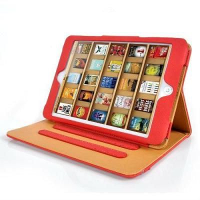 China Red Fold Smart Map Book Stand Leather Smart Ipad Protective Case ,  iPad Air Wallet Pouch for sale