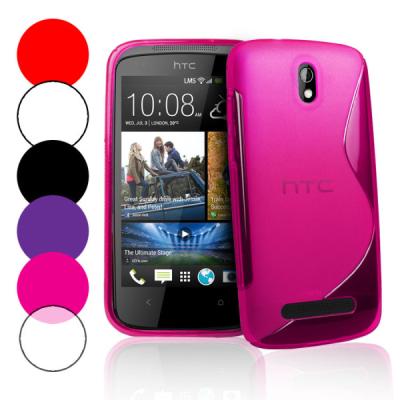 China Rubberized Grip S Line Wave Gel HTC Cell Phone Case , HTC Desire 500 Cover for sale