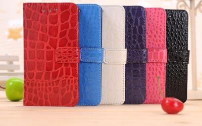 China Crocodile Pattern PU Leather Blackberry Cell Phone Cases With Embossed Logo for sale