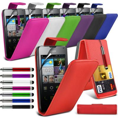 China Green Premium Leather Flip Huawei Mobile Phone Cases , Skin Covers For Phones for sale