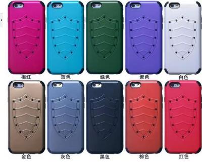 China Double Layered Shield Style Silicone Iphone Protective Cover , Polycarbonate Hard Case for sale