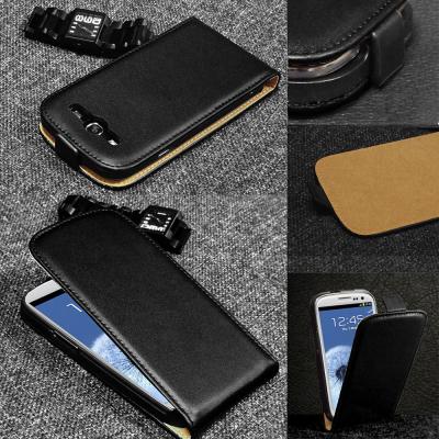 China Luxury Slim Genuine Real Leather Flip Phone Case Cover For Samsung Galaxy S4 i9500 for sale