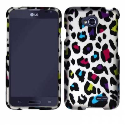 China Raimbow Leopard Hard Plastic Matte mobile Phone Covers  For LG Optimus L70 for sale