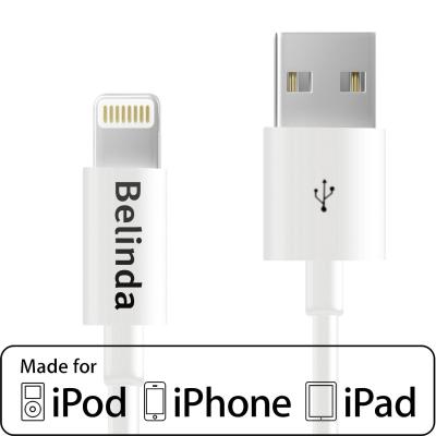 China 1 Meter MFI Belinda USB Charging Cables , Iphone 5 / 5s / 6 Plus / Ipad Air 8pin Cable for sale