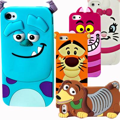 China De Gevallen 3D Leuk Beeldverhaal van silicone Rubber Achterapple Iphone voor Apple Iphone 6 Te koop