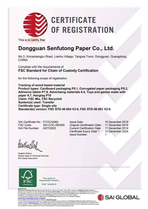 FSC - Dongguan Senfutong Paper Co., Ltd.