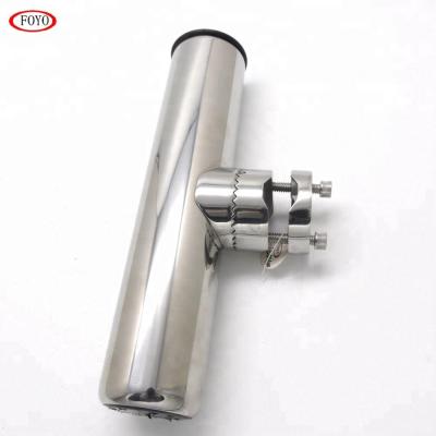 China Rod Holder Foyo High Mirror Polished Stainless Steel Adjustable Clamp On Fishing Boat Rod Holder for sale