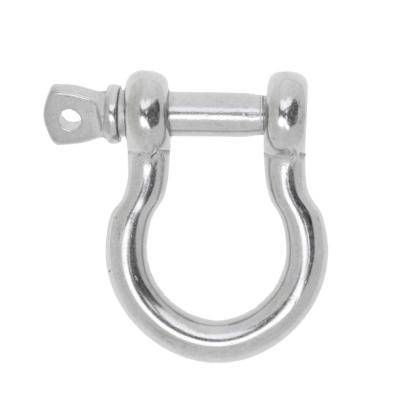 China 304 Stainless Steel Marine Hardware Stainless Steel High Polished Forged Bow Shackle With Captive Pin for sale