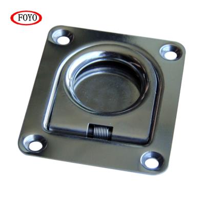 China Marine Rectangular Recessed Spring Loaded Boat Accessories Flush Lift Handle Ring Lift Hatch for sale