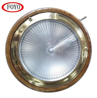 China RV BOAT China Foyo MARINE Boat Accessories Round Boat Boat Lamps Gold Stainless Steel Led Marine Dome Lights for sale