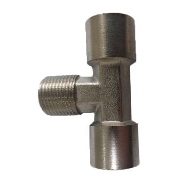 China 1/4 Inch Male X Female Nickel Plated Brass Tee X Female Tee, 1/8 3/8 1/2 T-Type Connector for sale