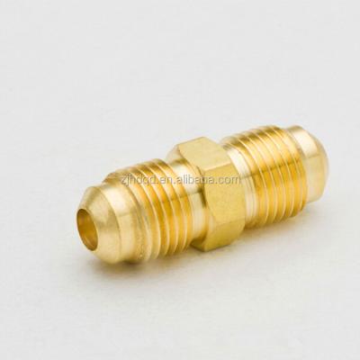 China SAE 45 Double Copper Tube Union Flare Fittings , Male Thread Flare Nipple for sale