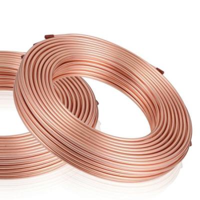 China Air condition or refrigerator refrigeration copper tube coil copper pipe 3/8 1/4 air conditioner copper tube for sale