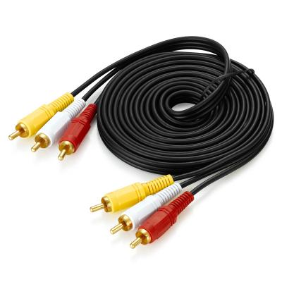 China Bochara HDTV Gold Plated 3 RCA To 3 RCA Male To Male Audio Video AV Cable OFC High Grade 1.5m 3m 5m 10m 15m 20m for sale