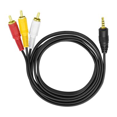 China Bochara HDTV Gold Plated 3.5mm Mini AV Jack To 3 Cable RCA Audio And Video Male To Male 1.4m for sale