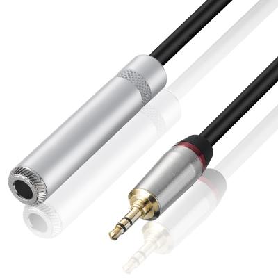 China Bochara HDTV Male Stereo Jack 3.5mm to 6.5mm 6.35mm TRS Jack Female Converter Cable Shielded 30cm 50cm for sale