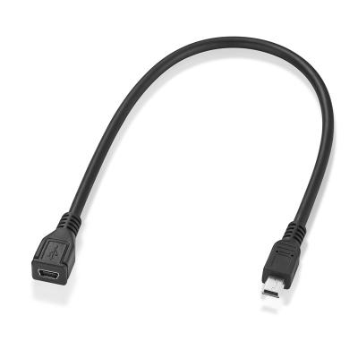 China MP3/MP4 player Bochara 30cm USB 2.0 mini 5 Pin Extension Cable Male to M/F female Foil+Shielded OFC 4+1 hollow for sale