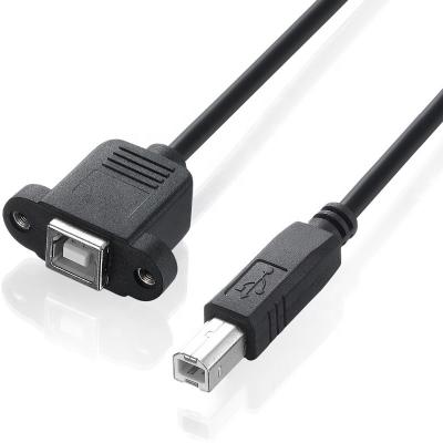 China Bochara Type B Printer USB 2.0 Male To Type B Printer Extension Cable With Panel Mount Screw Female Hole 30cm 50cm 100cm 150cm for sale