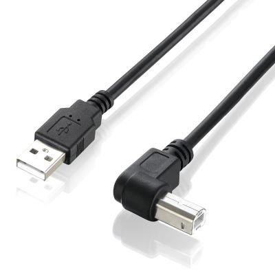 China COMPUTER Bochara 90degree USB 2.0 Printer Cable A Male To Type B Foil+Braided Male Shielded 30cm 50cm 1m 1.5m 1.8m 3m 5m for sale