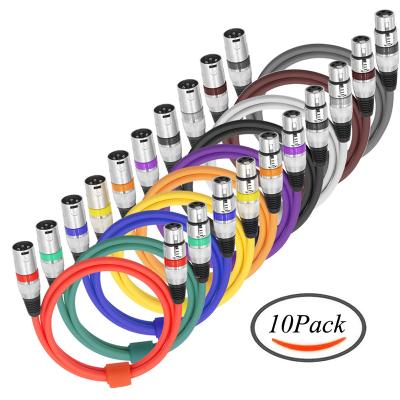 China Microphone Bochara 3Pin XLR Cable Male To M/F Foil+Braided Female Audio Cable Shielded For Microphone Mixer Amplifier Stage Light 10Pack for sale