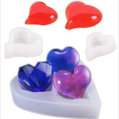 China Silicone Mold DIY Viable Crystal Gutta Percha Like Three In A Bright Mirror Silicone Cake Heart Shaped Mold for sale