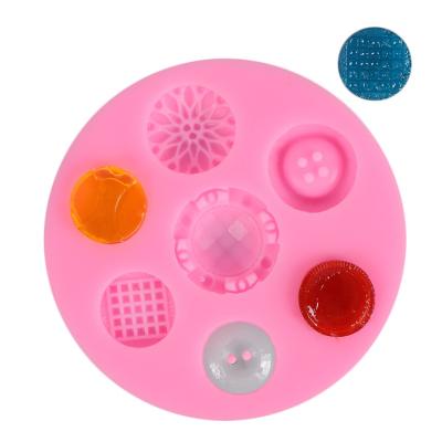 China Sustainable Button Shape Silicone Mold DIY Cupcake Fondant Chocolate Sugarcraft Candy Cake Decorating Tools Soap Mold for sale