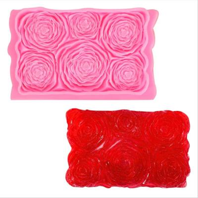 China Viable Craft Chocolate Mold Rose Flowers Shaped Fondant Silicone Mold Baking Cake Decorating Tools Kitchen Pastry Tool for sale