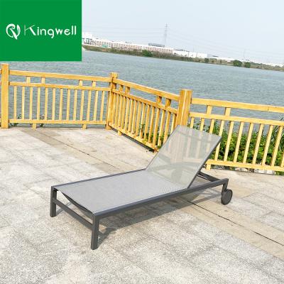 China Modern Outdoor Pool Side Furniture Aluminum Frame With Fabric Convertible Lounge Chairs for sale