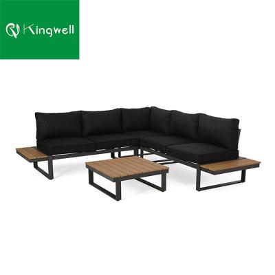 China Modern L Shape Furniture Alumiunm Outdoor Garden Lounge Sofa Set for sale