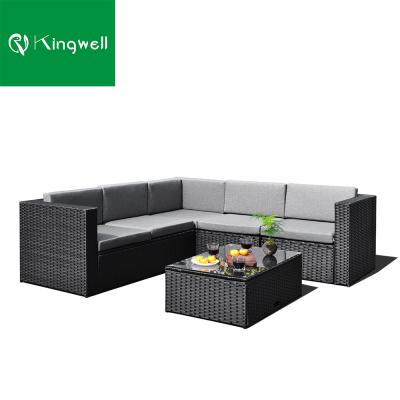 China Modern Classic Outdoor Rattan Furniture Sofa L Shaped Garden Set Corner Sofa Set for sale