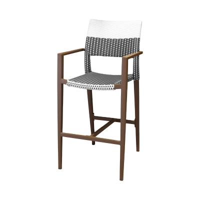 China Modern Traditional Garden Patio Used Outdoor Bar Chair Rattan Woven Wicker Bar Stool for sale